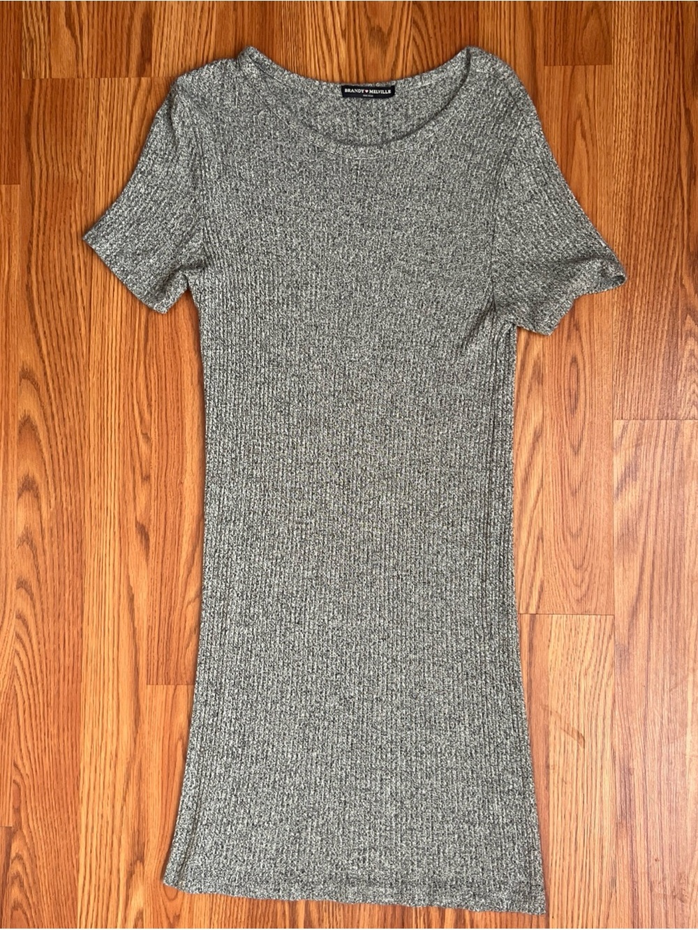 Brandy Melville Heather Gray Ribbed Mini Dress